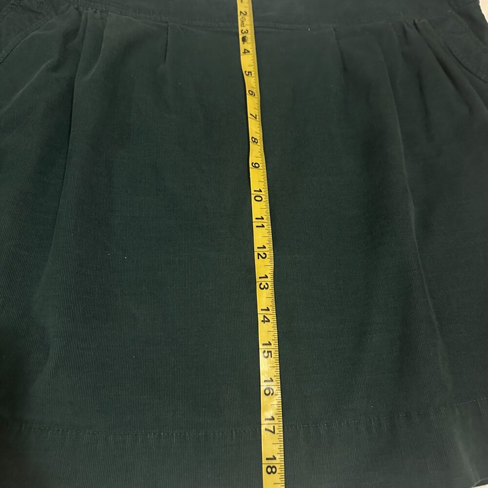 Classic Preppy Bluish Green Corduroy Garnet Hill A Line Mini Skirt w Pockets 18 - Picture 6 of 6